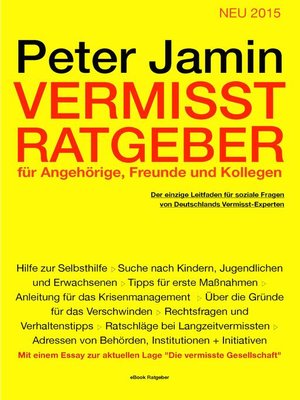 cover image of Vermisst-Ratgeber für Angehörige, Freunde und Kollegen